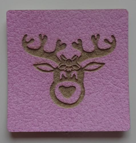 Kunstlederlabel rosa Elchine
